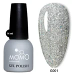 Momo Kalıcı Oje G001, Yoğun Gümüş Simli, 14 ml - Görsel 2