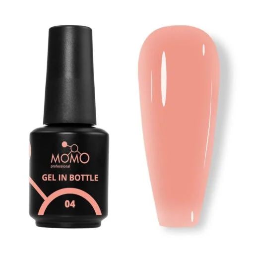 gib04 Momo Gel In Bottle No.04, Akıllı Fırçalı Protez Tırnak Jeli, Yarı Şeffaf Somon, 18 ml - Görsel 1