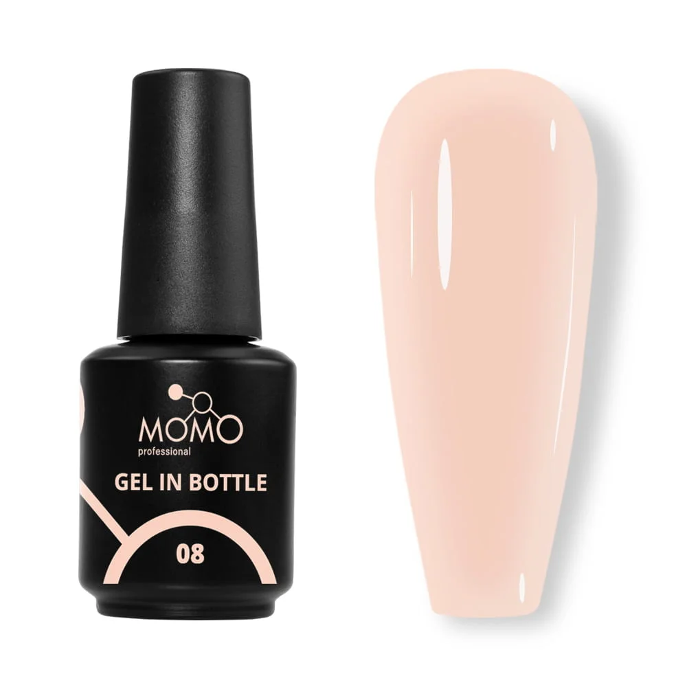 gib08 Momo Gel In Bottle No.08, Akıllı Fırçalı Protez Tırnak Jeli, Ten Rengi, 18 ml - Görsel 1