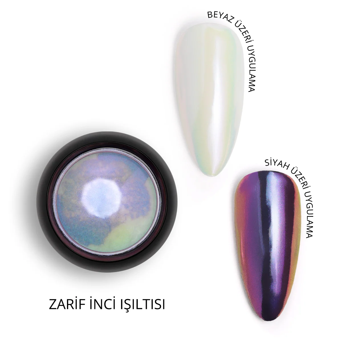 inci tozu3 Momo Holografik Efektli Gökkuşağı Şeffaf Mor İnci Tozu No.03 - Görsel 1