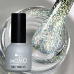 Momo Holografik Kalıcı Oje SL02, Rakı Beyazı Altın Yeşil Simli, 10 ml