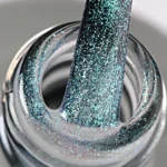 Momo Holografik Kalıcı Oje SL04, Rakı Beyazı Turkuaz Yeşil Simli, 10 ml - Görsel 3