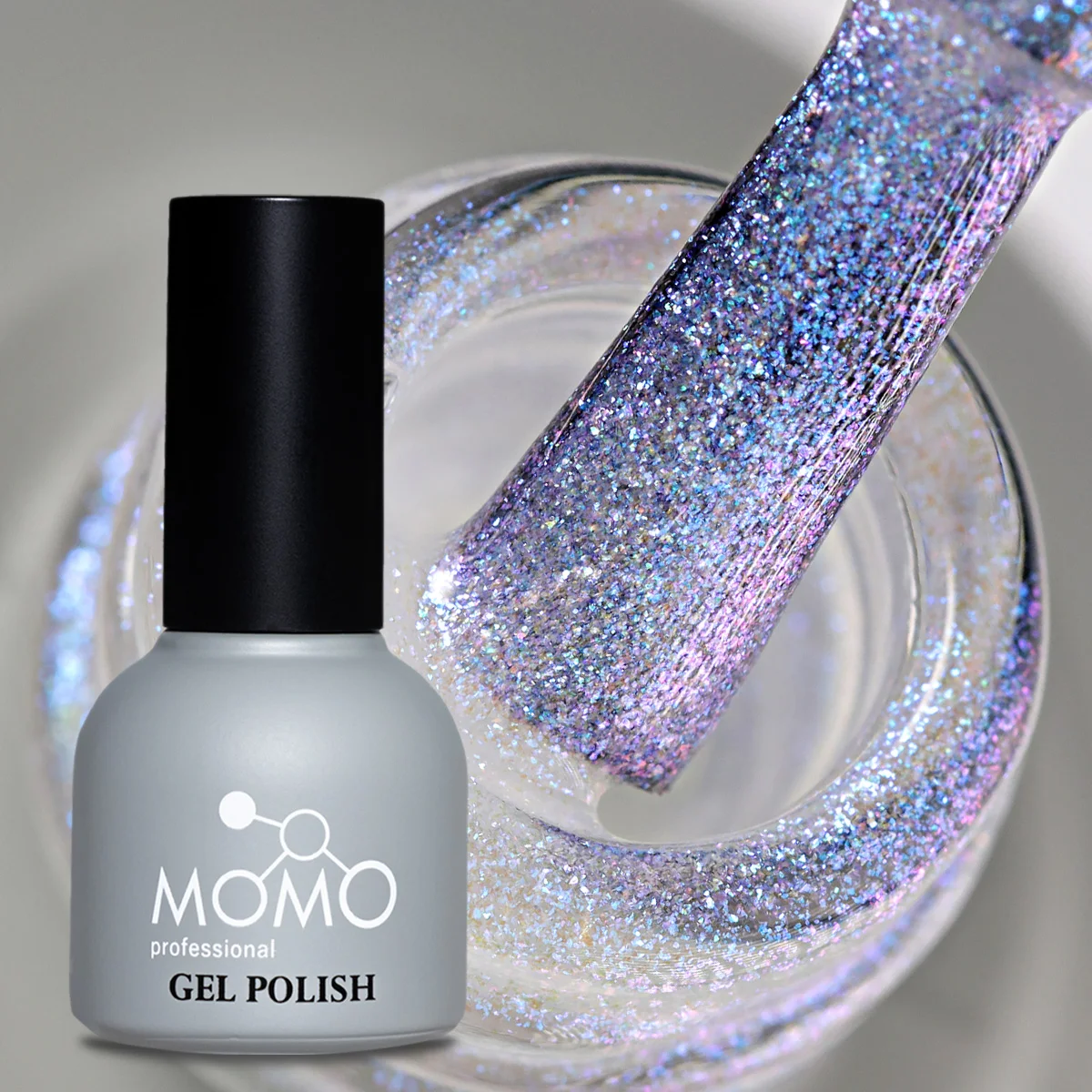 sl05 Momo Holografik Kalıcı Oje SL05, Rakı Beyazı Mavi Mor Simli, 10 ml - Görsel 1