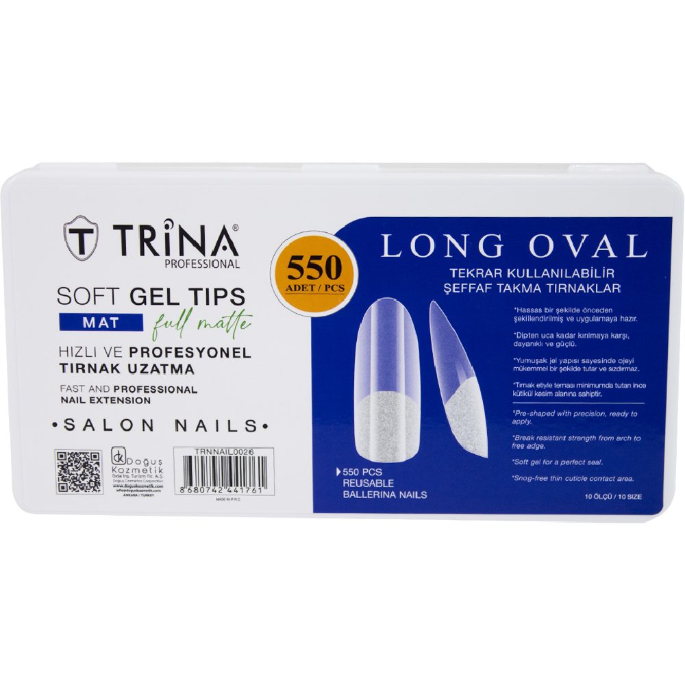 TRNNAIL0026 Trina 550'li Soft Jel Tırnak - Long Oval ( Full Mat ) - Görsel 1