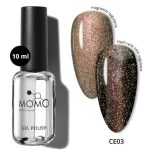 Momo Kristal Kedi Gözü Kalıcı Oje CE03, Yarı Şeffaf, Bronz, 10 ml