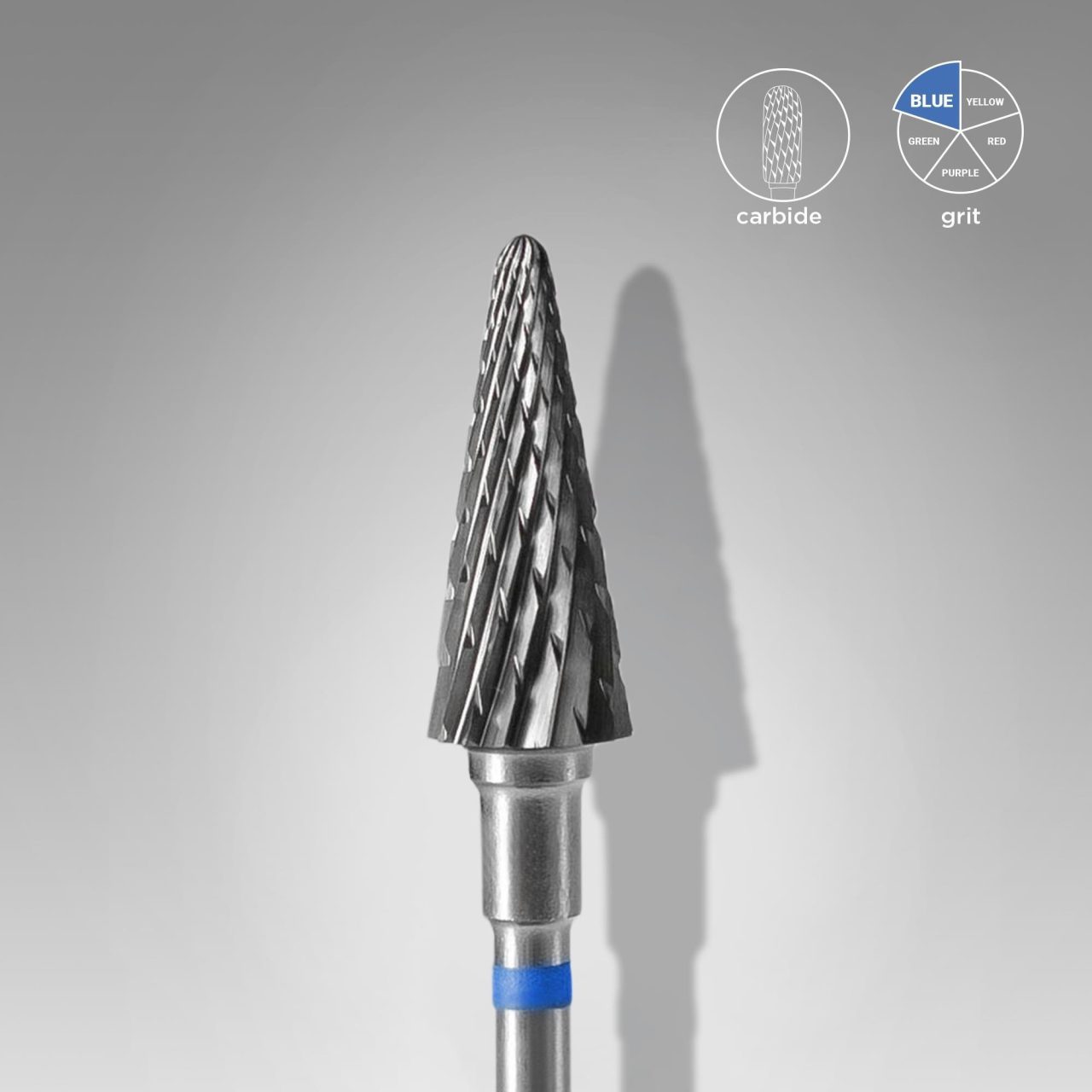 FT71B060-14 Sert Alaşım Koni Freze, Mavi, Çap 6 mm / Çalışma Kısmı 14 mm - Görsel 1