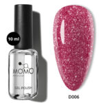 Momo Disko Kalıcı Oje D006 Çingene Pembesi 10 ml, Reflective Flash Gel Polish