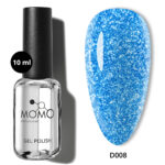 Momo Disko Kalıcı Oje D008 Mavi 10 ml, Reflective Flash Gel Polish